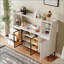 Noir moderne et peu encombrant Table basse en marbre blanc avec 2 rangements pour le salon