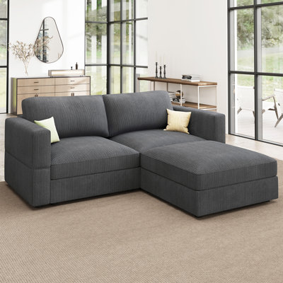 Canapé modulaire en forme de L Bouley Corduroy