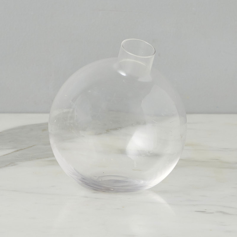 Vase sphérique en verre transparent, Clair