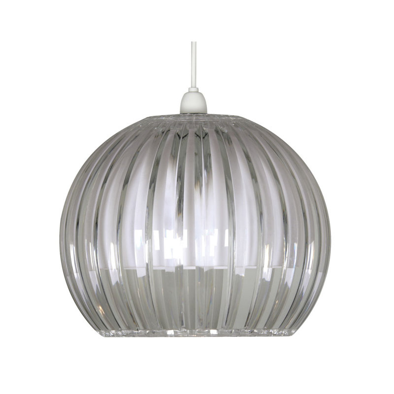 Shawmut 25cm H Plastic Round Pendant Shade ( Screw On ), Clear