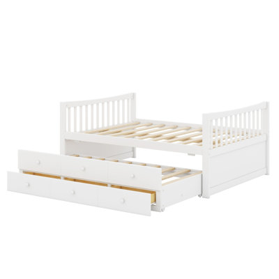 Sturdy Frame Daybed with Trundle and Storage Drawers