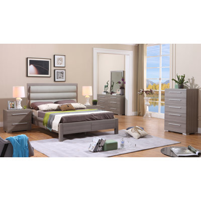 Lit plateforme tapissier Bynum