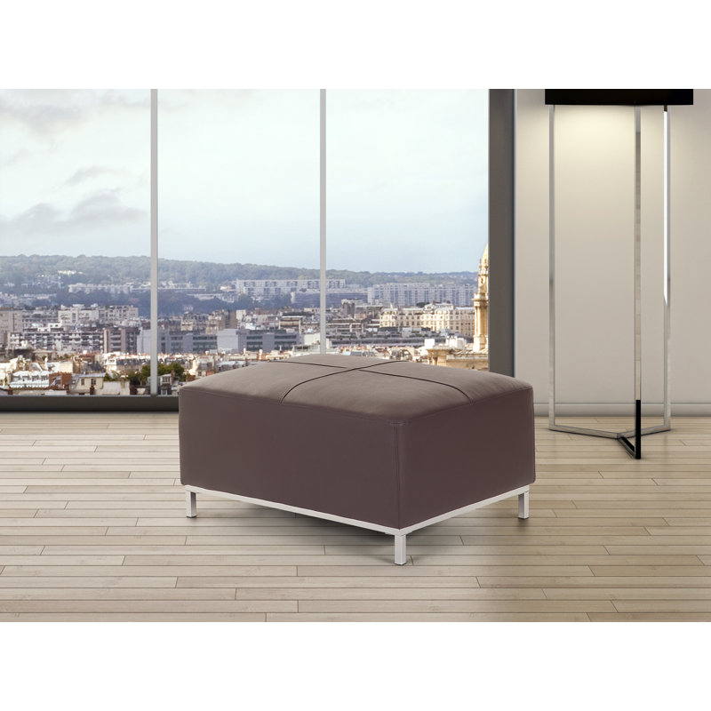 Korinna 95cm Wide Tufted Rectangle Standard Ottoman, Brown