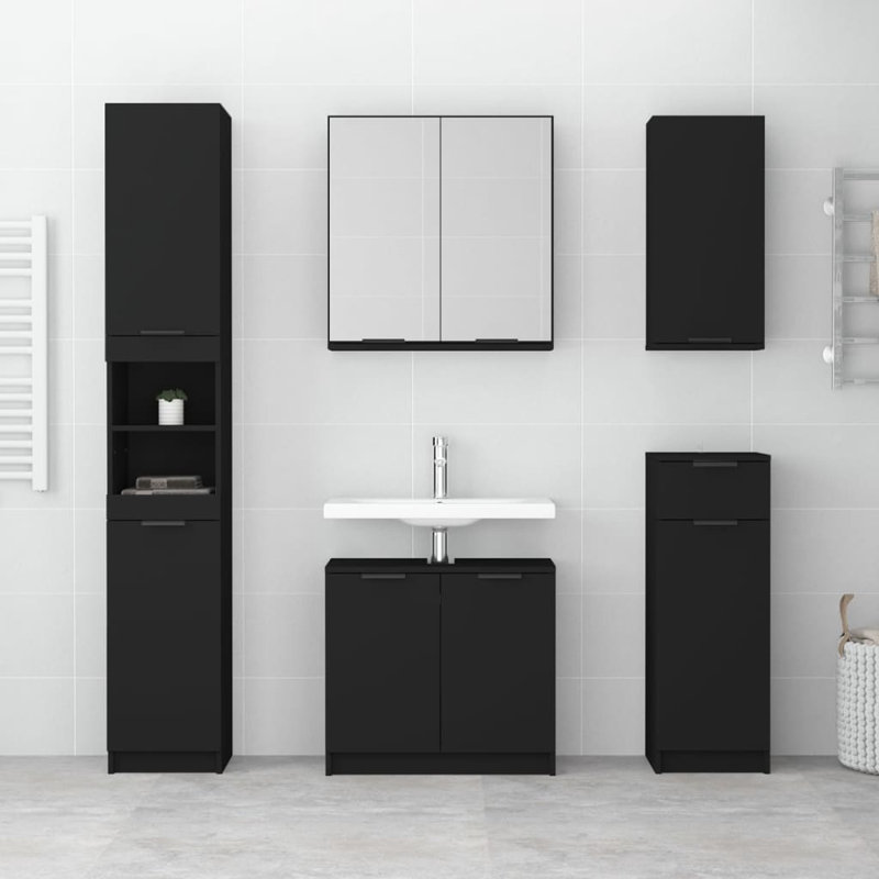 Jonnathon Bathroom Cabinet, Black