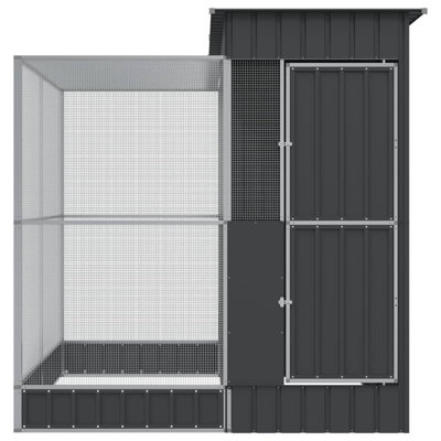 Aviary With Extension Silver 163.8"X79.9"X85" Steel