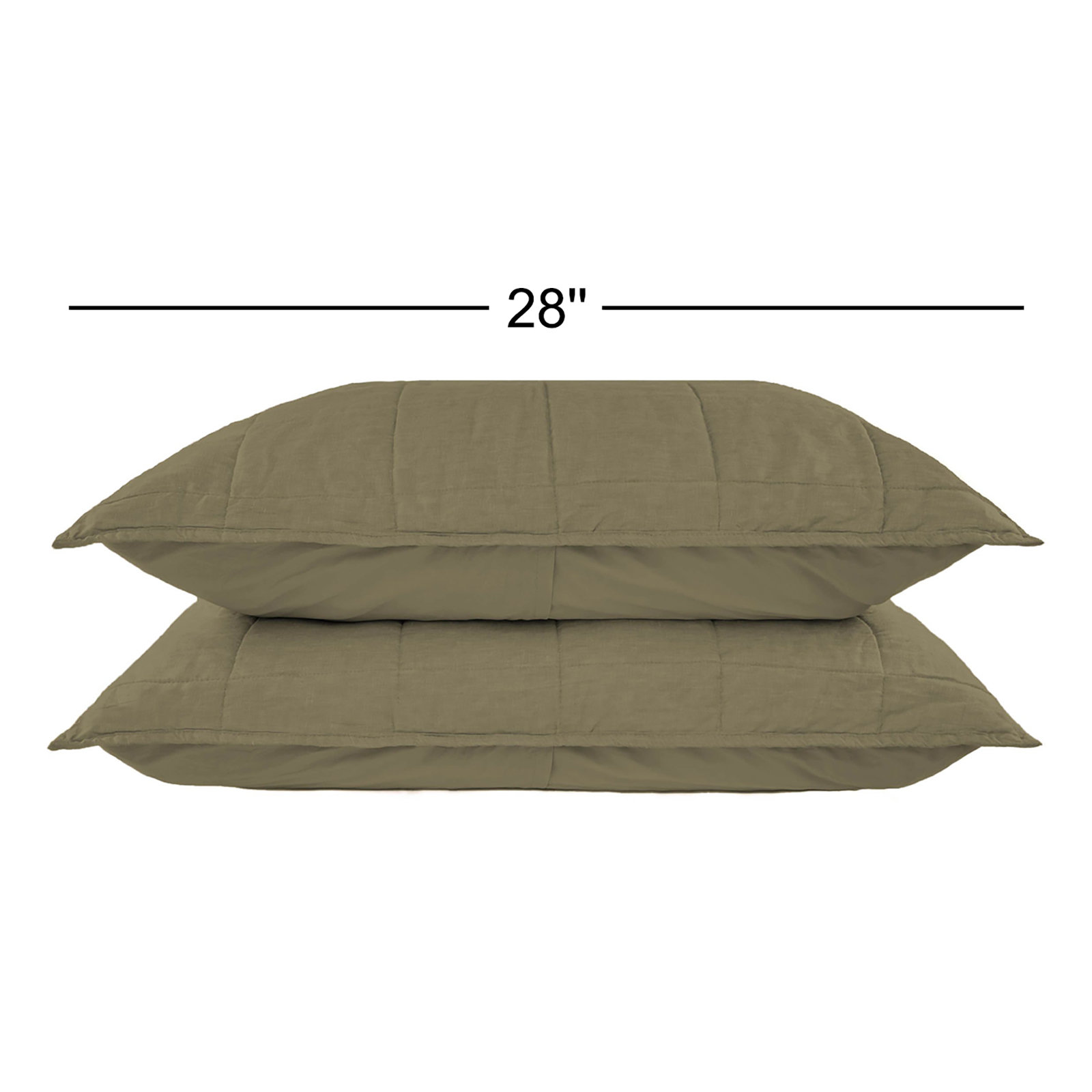 French Linen Shams, Queen, Moss