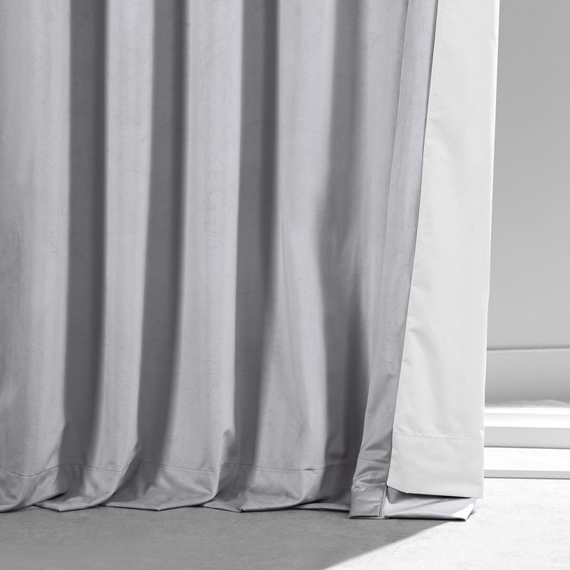 Loria Plush Velvet 100% Blackout Curtains For Bedroom, Living Room - Single Panel, 50" W x 84" L, Concrete Gray