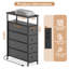 Commode étroite avec station de charge Commode blanche à 4 tiroirs-1209965210