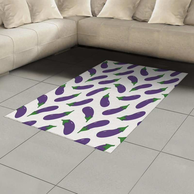Tapis décoratif aubergine, Rectangle— 4 pi x 5 pi 8 po