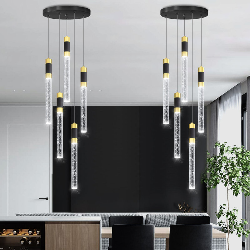 Luminaire suspendu en cristal à 3 lumières DEL, 5
