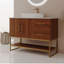 Meuble-lavabo moderne de 36 po avec lavabo vasque en céramique, armoire d'appoint dorée-134182119