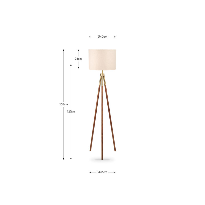 158 H cm Tripod Floor Lamp, Cream