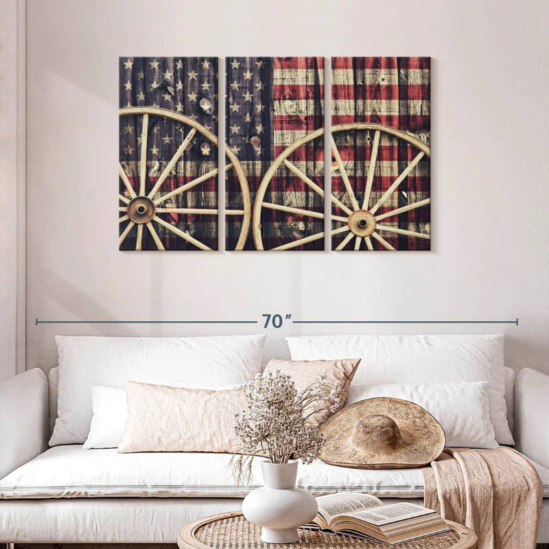 Borges American Wagon Wheels, 28" H x 45" W