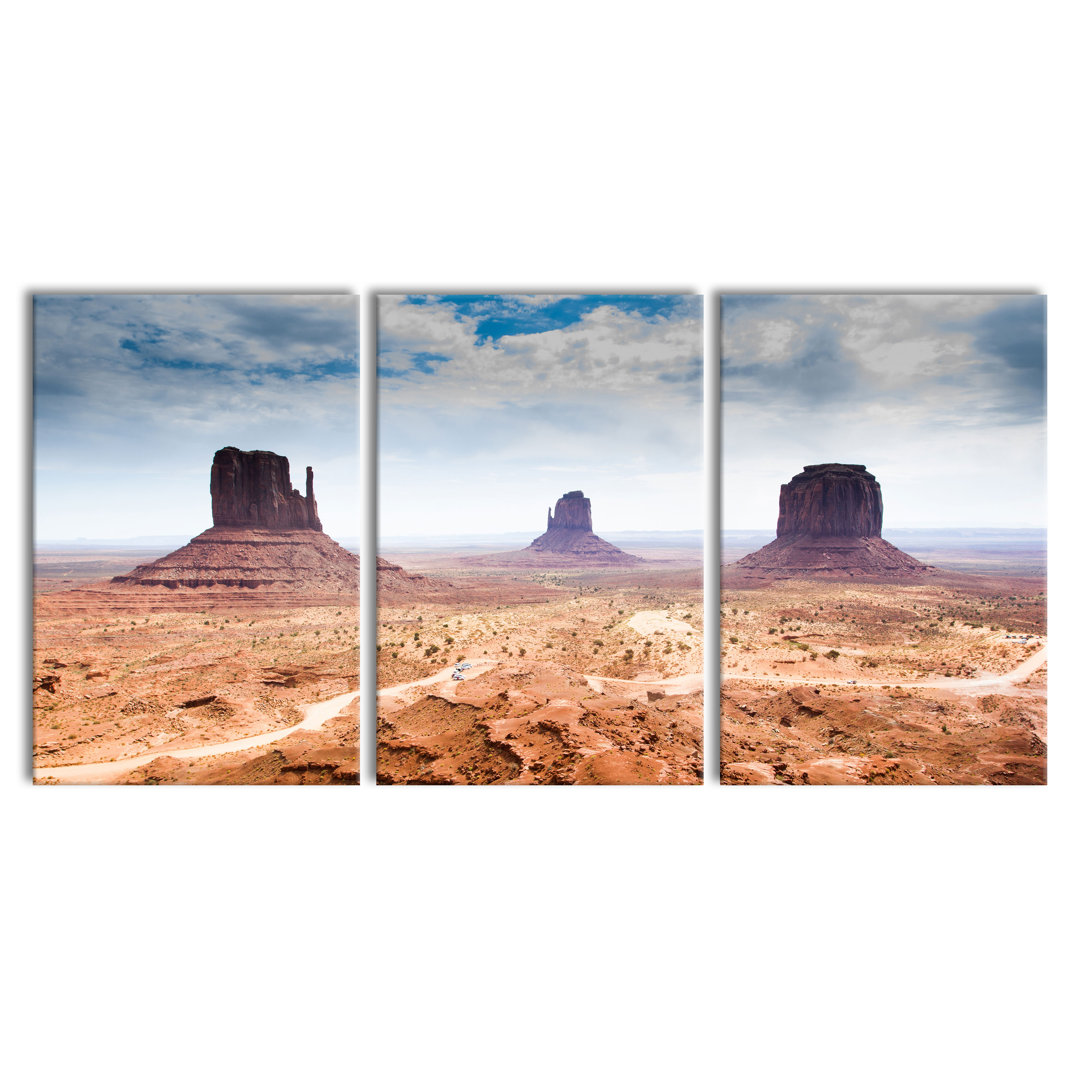 Monument Valley 3-Piece Photograph Set on Canvas
