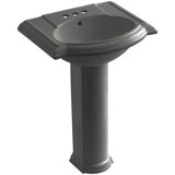 Devonshire Ceramic 25" Pedestal Bathroom Sink with Overflow