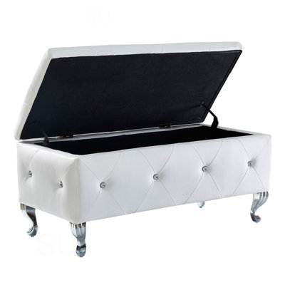 Juilianna Glam Modern Upholstered Storage Bench