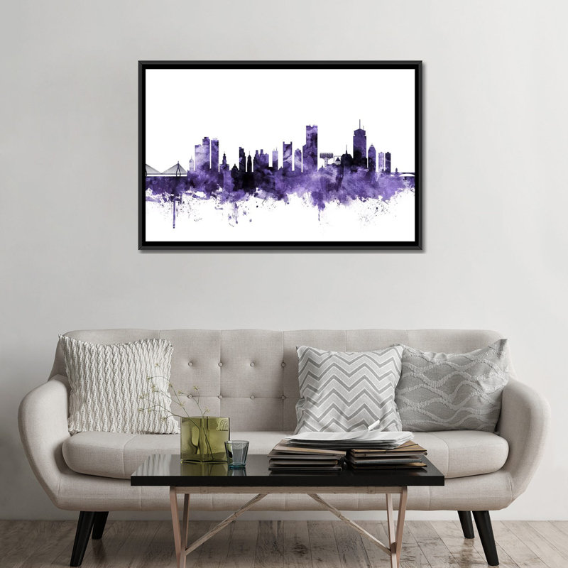 «Boston, Massachusetts Skyline I» par Michael Tompsett, impression sur toile tendue, H 32 po x l 48 po x P 1,5 po