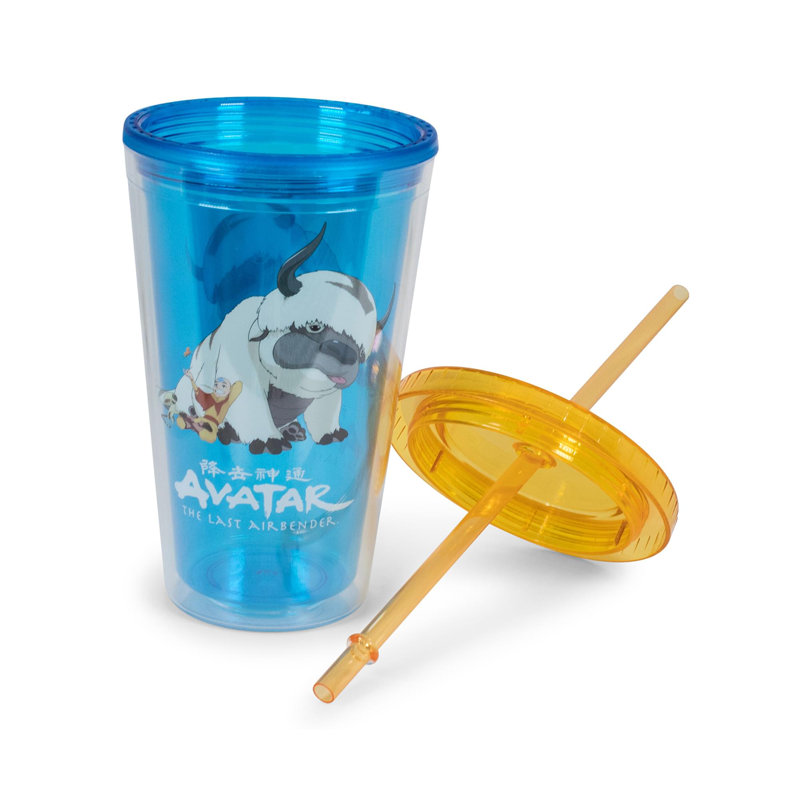 Avator: The Last Airbender Aang And Appa - Coupe de carnaval avec paille | 16 onces