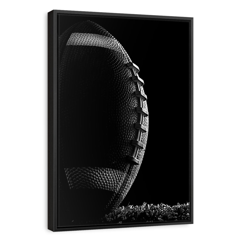 Football monochrome, Cadre flottant noir, 17 po x 25 po