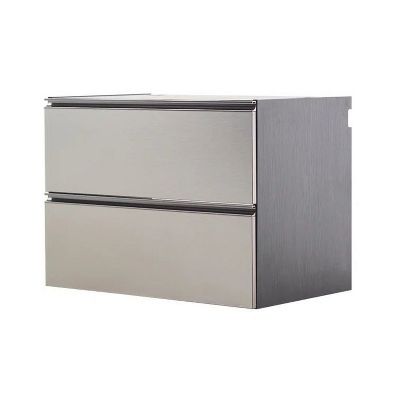 Osy Wall Mounted Garage Utility Cabinet, 2 Sliding Drawers, Gray, Chrome