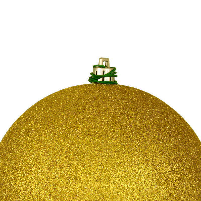 Holiday Décor Ball Ornament, 6" H x 6" W x 6" D, Light Medallion Gold, 4