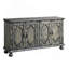 Console Jardins, armoire buffet, crédence de bureau avec pieds tournés en bois