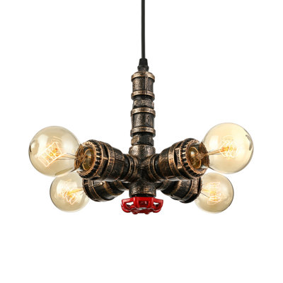 Luminaire suspendu rustique 4 lumières Perz