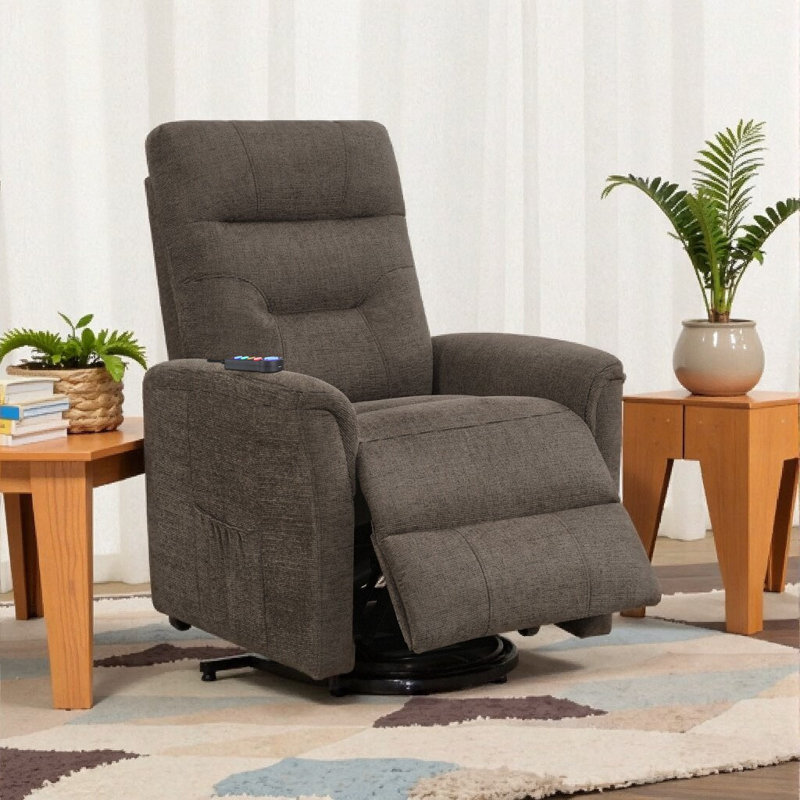 Fauteuil inclinable Premium Power Lift - Fonctions avancées de massage et de chaleur avec chargement USB, Brun
