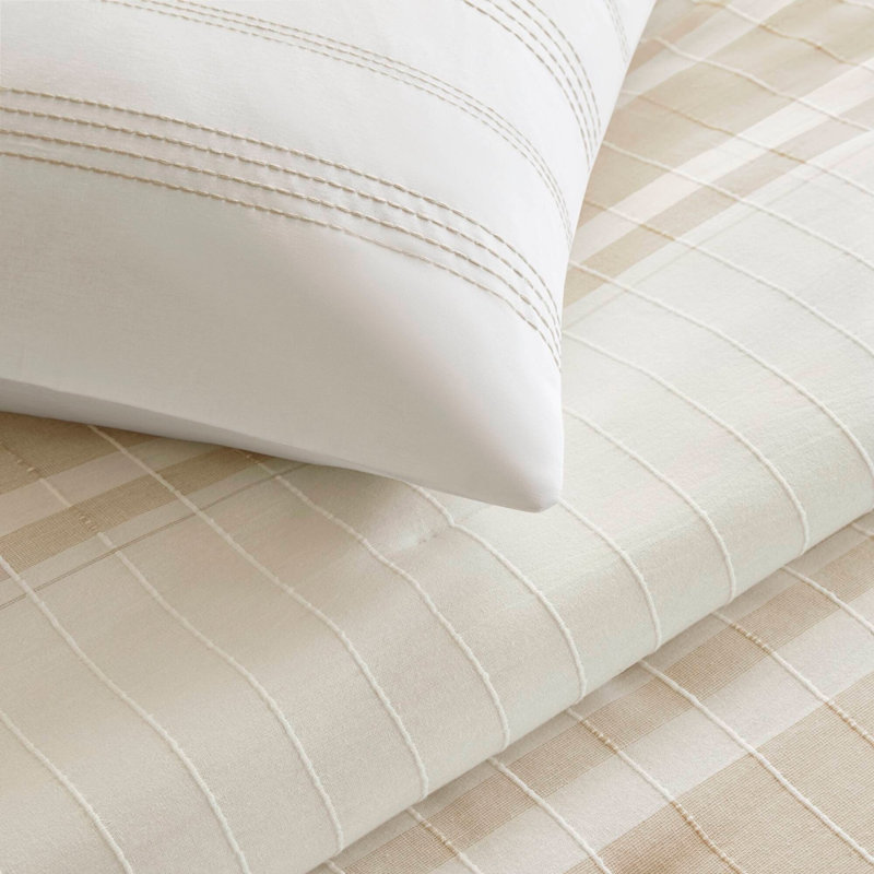 Ensemble d'édredon très grand en jacquard de coton 6 pièces 6 pièces, Ensemble de draps pour très grand lit avec 5 piè