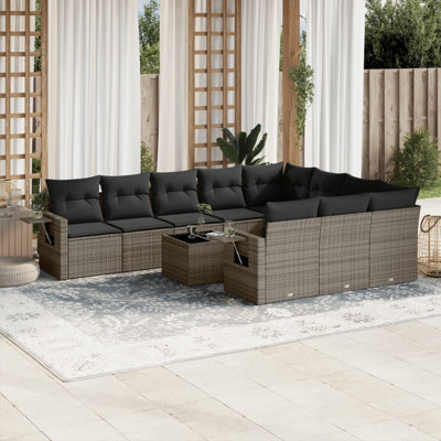 Grand canapé modulaire en rotin PE Vidaxl