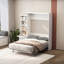 Lit escamotable horizontal avec tablettes de rangement et lattes de soutien pour la chambre à coucher-497796762