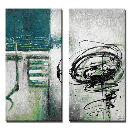 " INKD XIX " by Ready2HangArt™ 2 - Pieces, 40" H x 40" W x 1.5" D