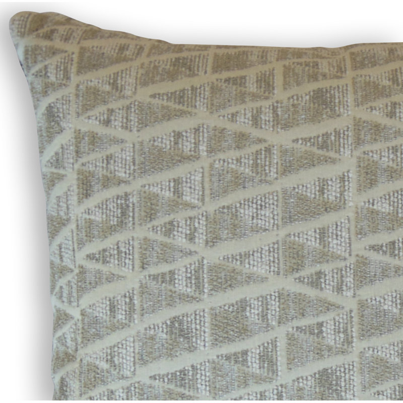 Achsah Geometric Reversible Throw Pillow, 26" x 26", Pearl