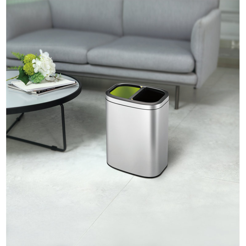 Oli Steel Open Multi-Compartment Rubbish & Recycling Bin - 10L