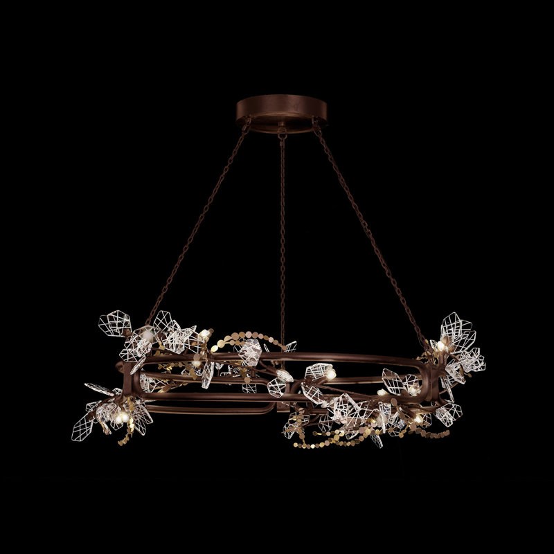 Volare 47"W Round Pendant, Brushed Bronze