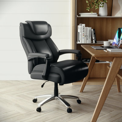 Esmeralda Big & Tall LeatherSoft Ergonomic Office Chair with Headrest and Armrests by Inbox Zero