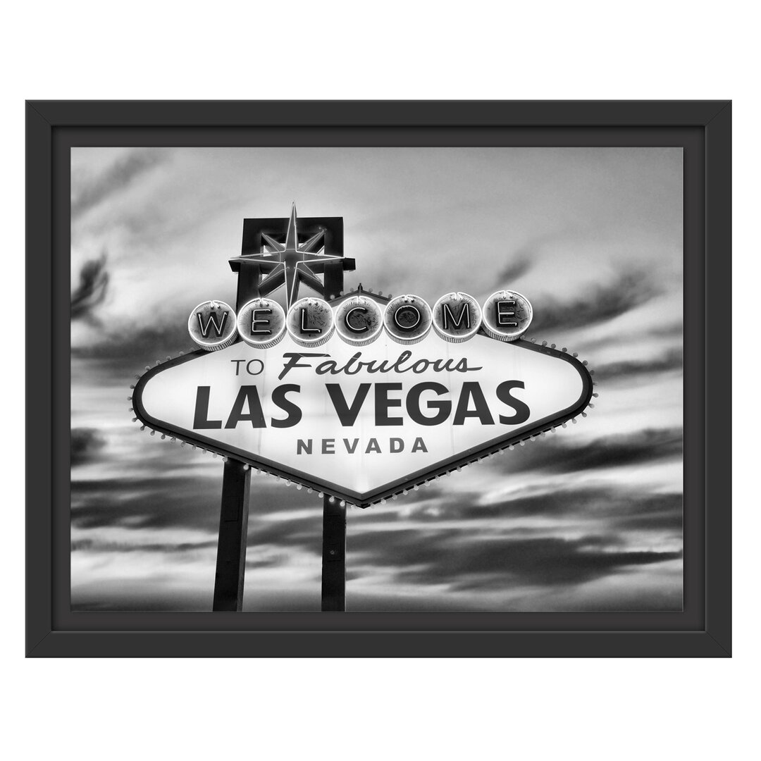 Gerahmtes Wandbild Las Vegas Schild