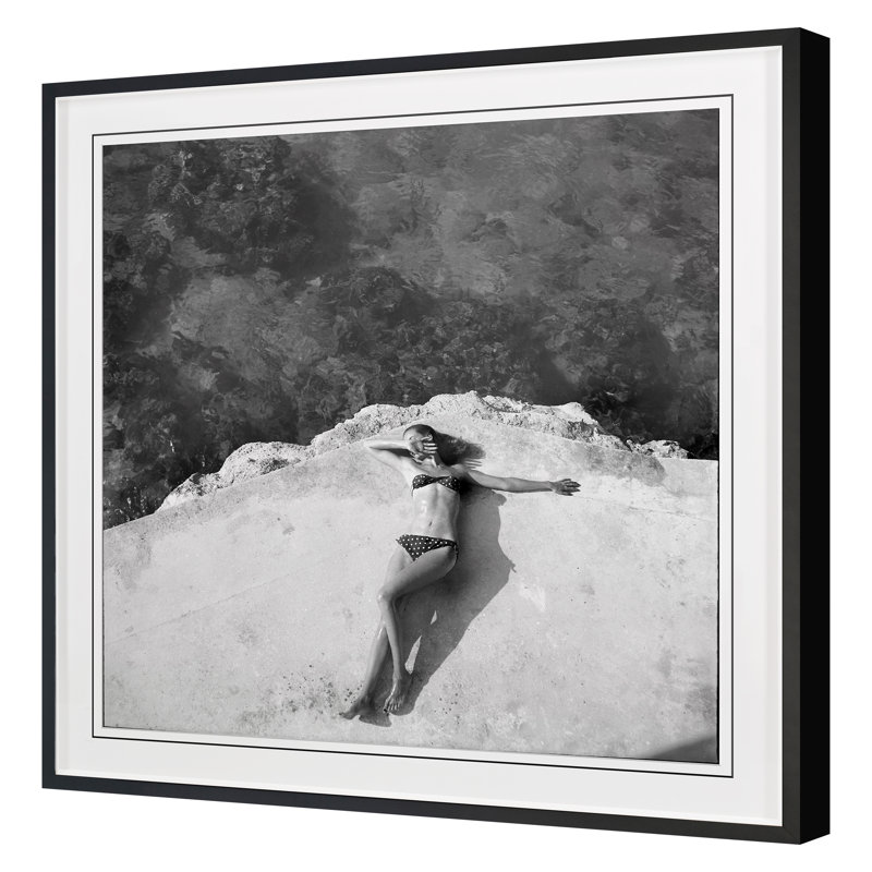 Sunbather Print by Grand Archives, Black Framed, 22" H x 22" W