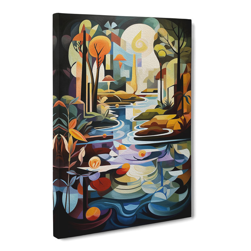Pond Cubism - Wrapped Canvas, 76cm H x 50cm W x 3cm D