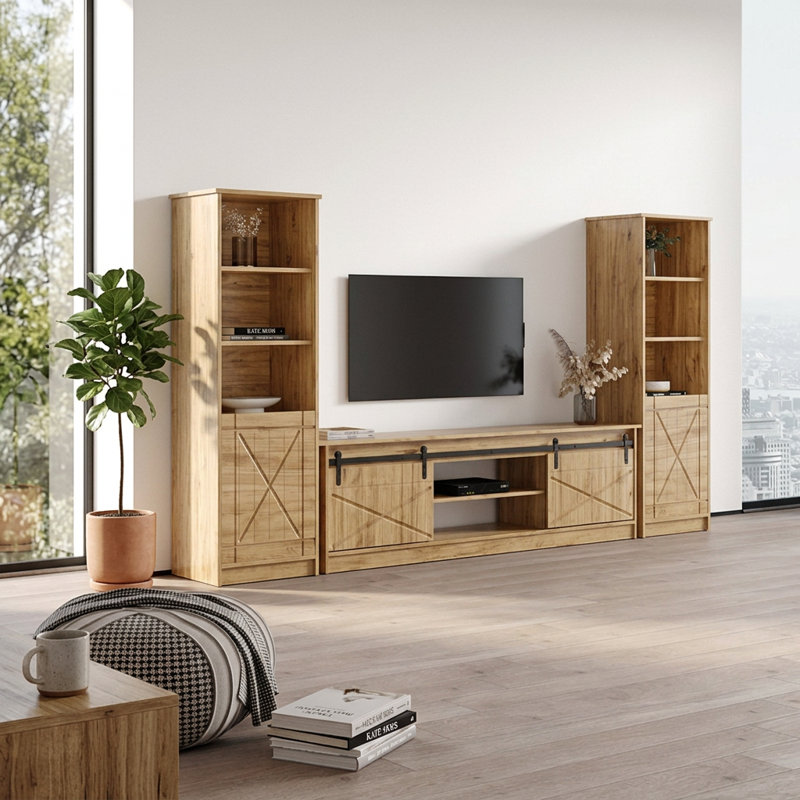 Meuble audio-vidéo moderne 120,5 po Fiorenze, Chêne