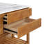 Îlot de cuisine Garren de style ferme moderne de 147 cm (57,68 pouces) en bois avec plateau en placage de marbre, 4 tiroirs, porte-verres à vin et étagère ouverte