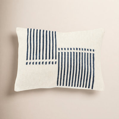 Carlus Striped Cotton Lumbar Throw Pillow