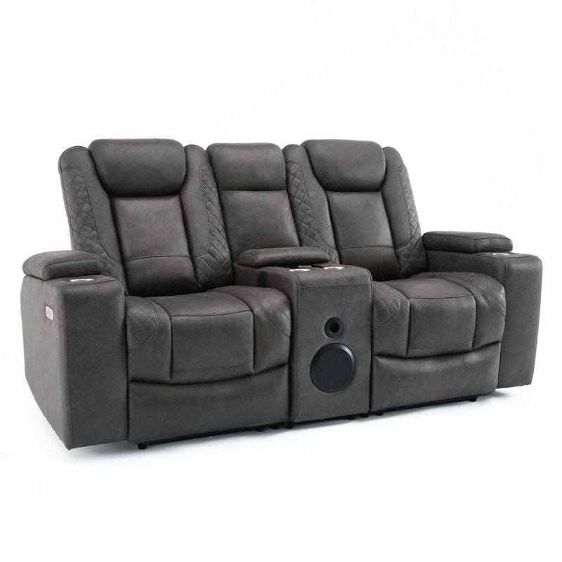 Roska 6 Seater Linen Reclining Sofa, Grey