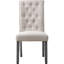 2 chaises en lin beige et gris - légèrement courbées, coussin moelleux, bois, poids maximal de 220 lb