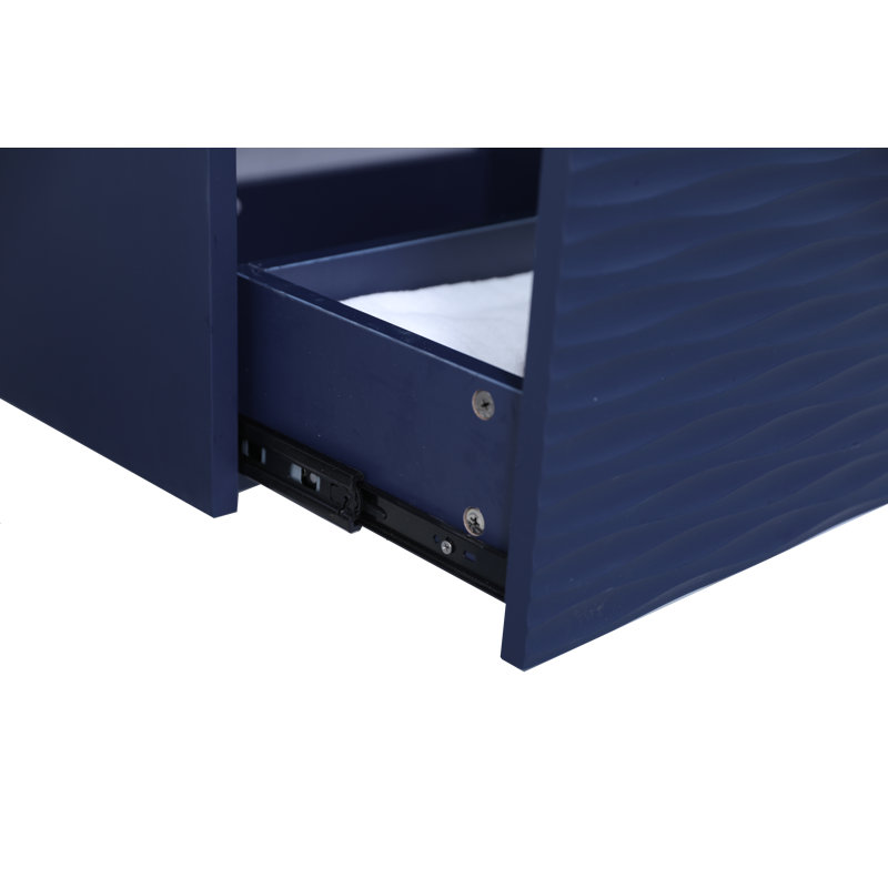 Meuble-lavabo flottant blanc moderne 24 po avec comptoir en céramique 24 po, Bleu