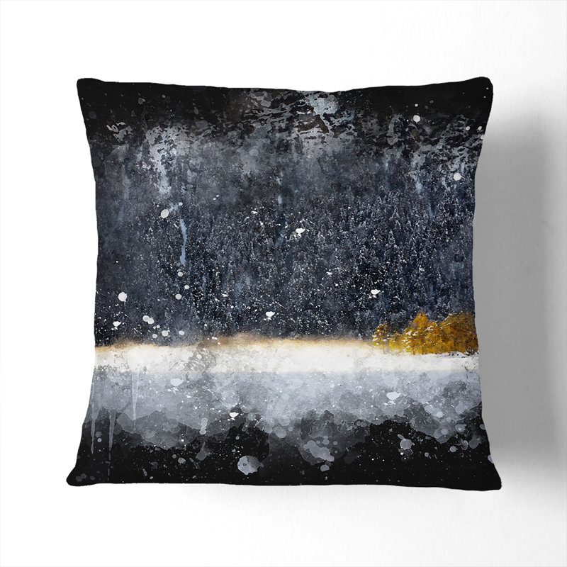 Eibsee Lake in Germany Cushion with Filling, White, 55cm H x 55cm W x 20cm D