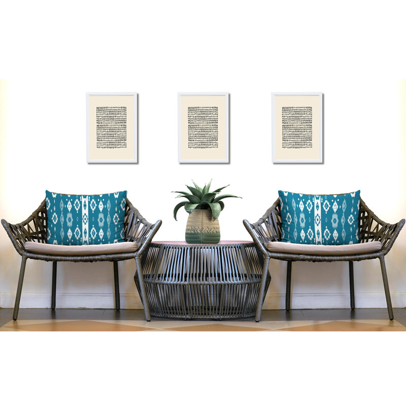 Oreiller réversible intérieur / extérieur Nita, 25 x 18, Turquoise