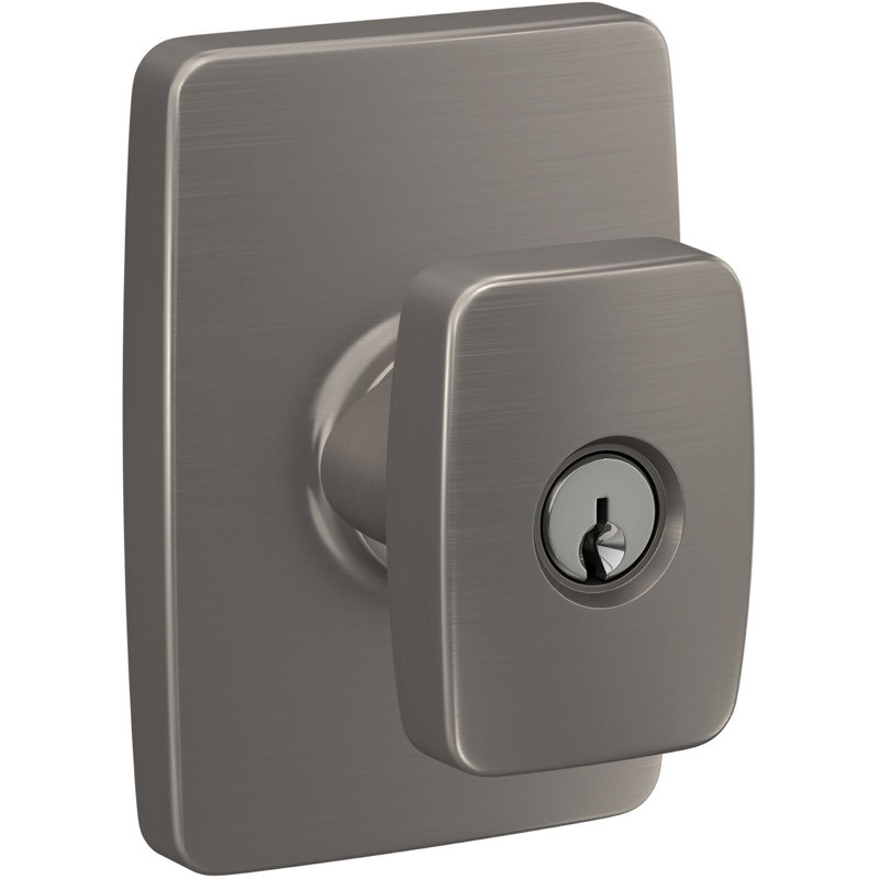 Bouton de porte Nixon avec rosette Greene, Nickel satiné