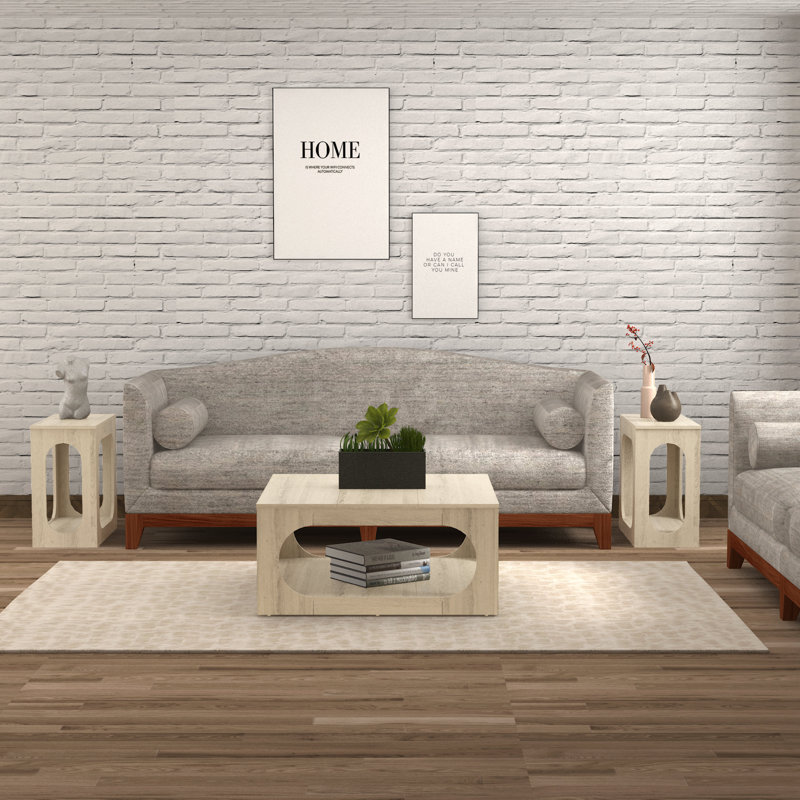 Inniss Wachter 3 Living Room Table Set, Oslo Oak
