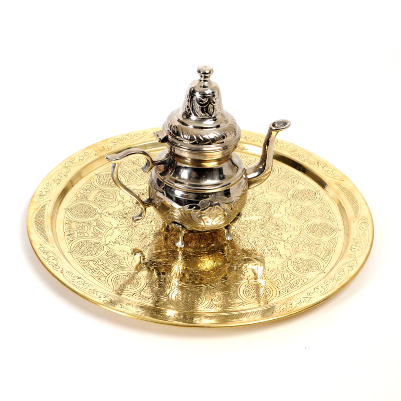 Théière 2 qt en laiton marocain